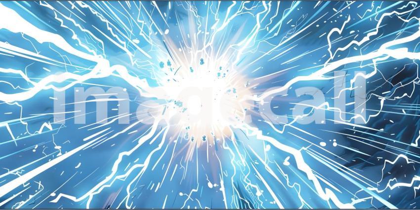 Beautiful Comic background with zoom line and lightning - Ai Generated