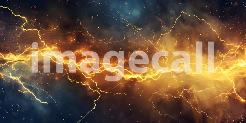 Beautiful Comic background with zoom line and lightning - Ai Generated