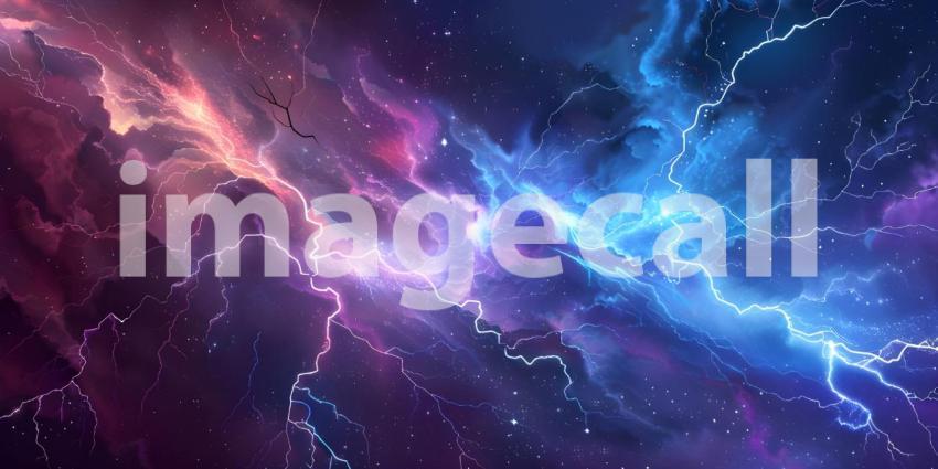 Beautiful Comic background with zoom line and lightning - Ai Generated