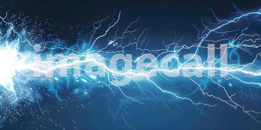 Beautiful Comic background with zoom line and lightning - Ai Generated