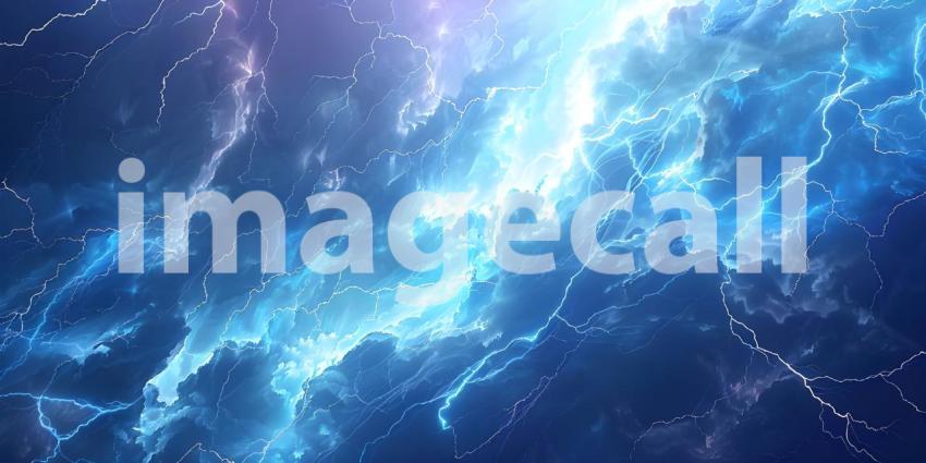 Beautiful Comic background with zoom line and lightning - Ai Generated