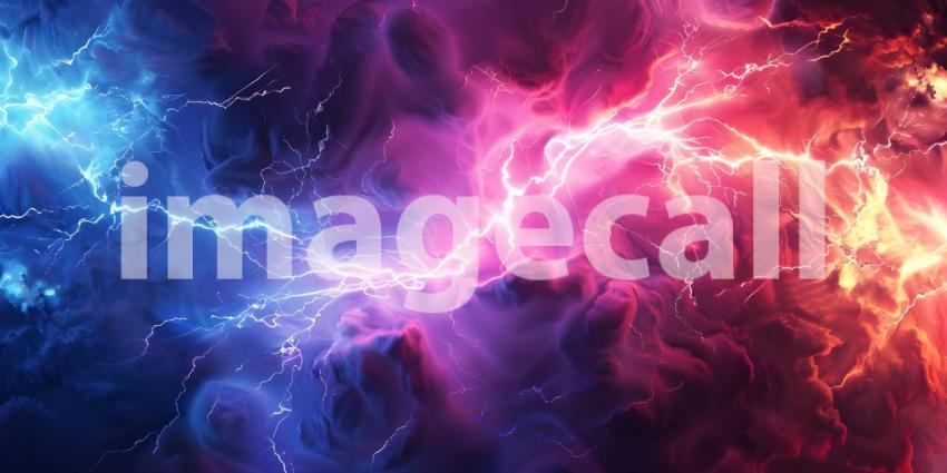 Beautiful Comic background with zoom line and lightning - Ai Generated