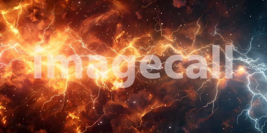 Beautiful Comic background with zoom line and lightning - Ai Generated