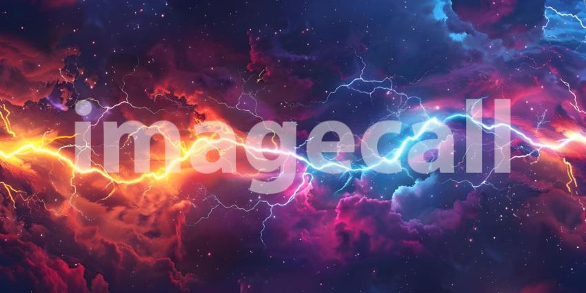 Beautiful Comic background with zoom line and lightning - Ai Generated