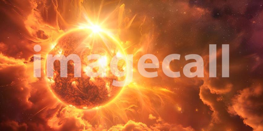 Beautiful Groovy Sun Background, Radiant Retro: Groovy Sun Background with a Beautiful Touch - Ai Generated