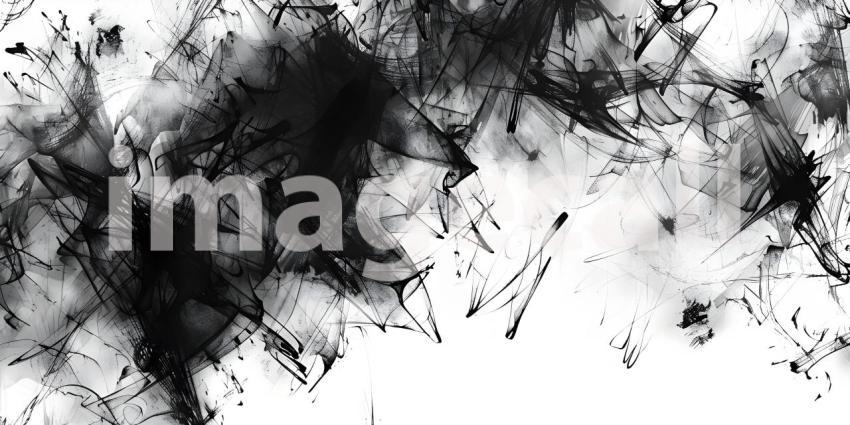 Chaotic ink pen or marker scribble texture background - Ai Generated