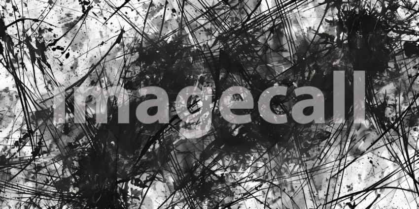 Chaotic ink pen or marker scribble texture background - Ai Generated