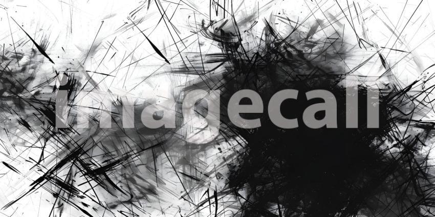 Chaotic ink pen or marker scribble texture background - Ai Generated