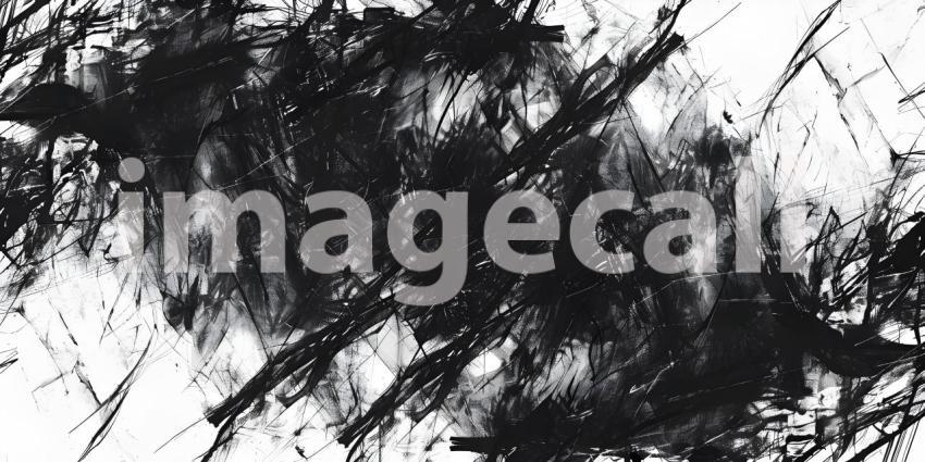 Chaotic ink pen or marker scribble texture background - Ai Generated