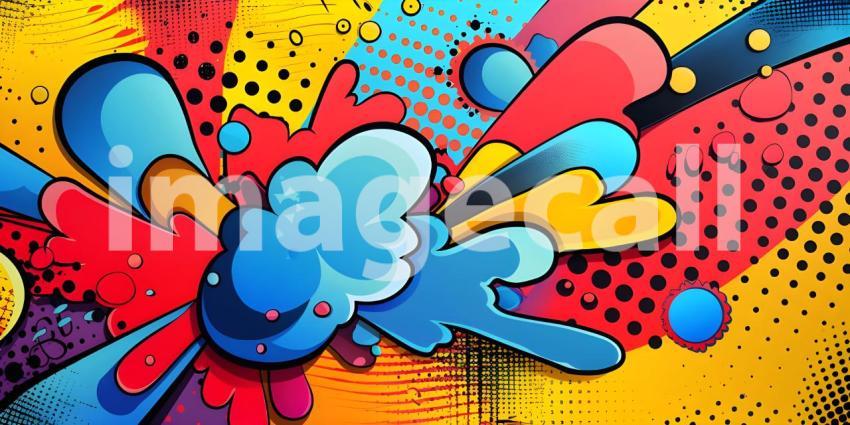 Colorful Comic cartoon pop art background - Ai Generated