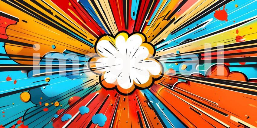 Colorful Comic cartoon pop art background - Ai Generated