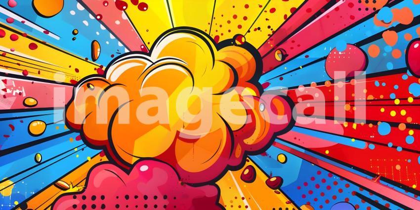Colorful Comic cartoon pop art background - Ai Generated
