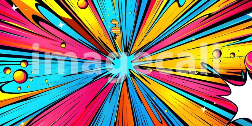 Colorful Comic cartoon pop art background - Ai Generated