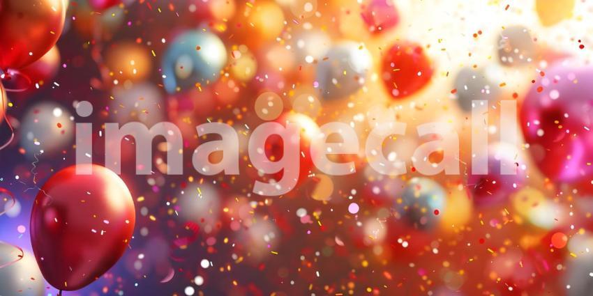 Colorful Celebration Background, Celebration Background Bursting with Color Balloons - Ai Generated