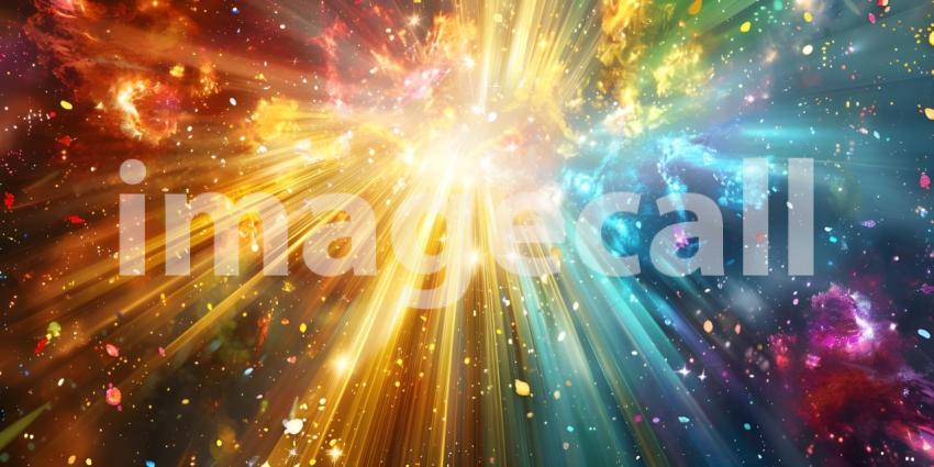 Colorful ray beam background - Ai Generated