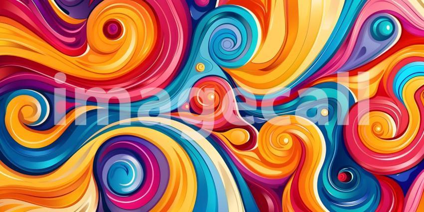 Colorful Seamless retro style groovy psychedelic background - Ai Generated