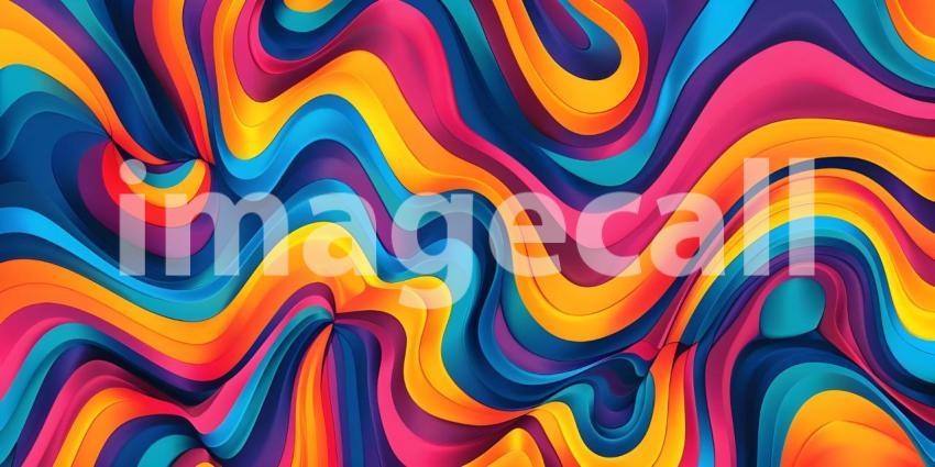 Colorful Seamless retro style groovy psychedelic background - Ai Generated