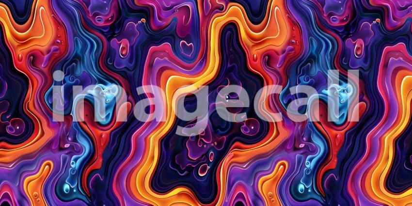 Colorful Seamless retro style groovy psychedelic background - Ai Generated