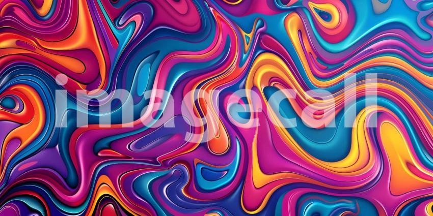 Colorful Seamless retro style groovy psychedelic background - Ai Generated