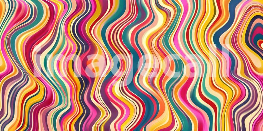 Colorful Seamless retro style groovy psychedelic background - Ai Generated