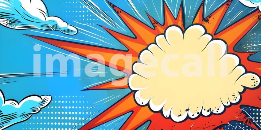 Colorful Comic cartoon pop art background - Ai Generated