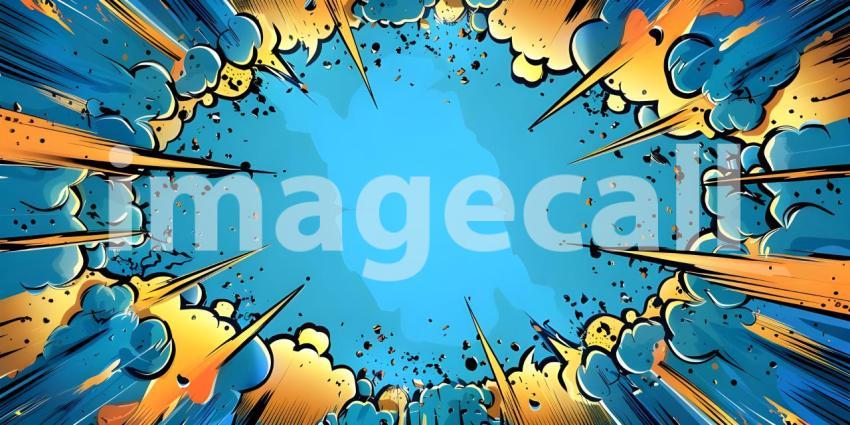 Colorful Comic cartoon pop art background - Ai Generated