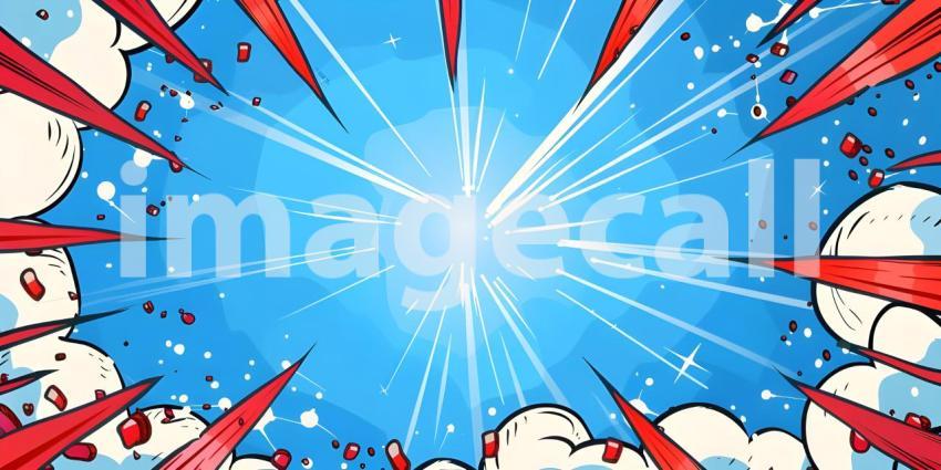 Colorful Comic cartoon pop art background - Ai Generated