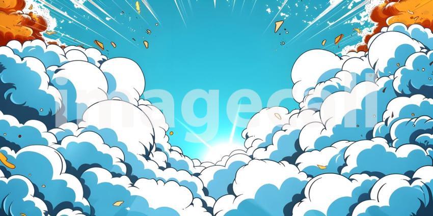 Colorful Comic cartoon pop art background - Ai Generated