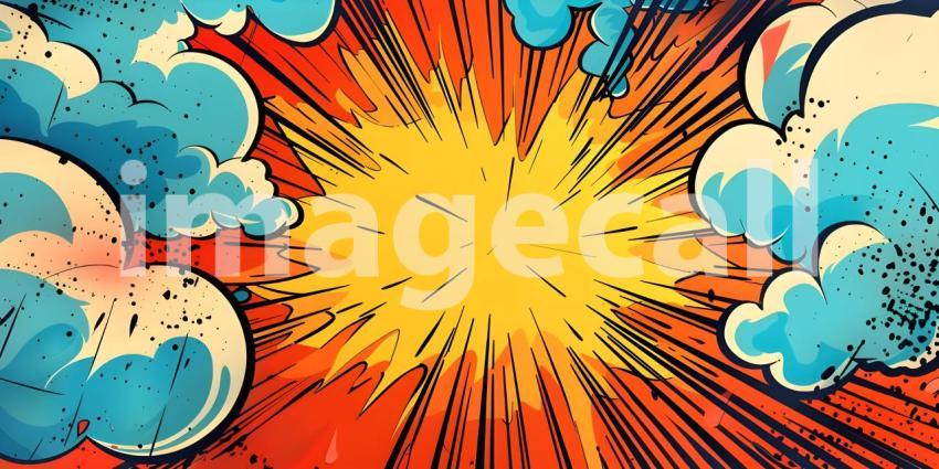 Colorful Comic cartoon pop art background - Ai Generated