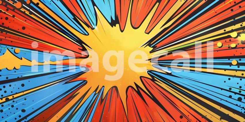 Colorful Comic cartoon pop art background - Ai Generated