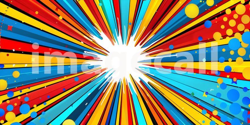 Comic book pop art strip radial background - Ai Generated