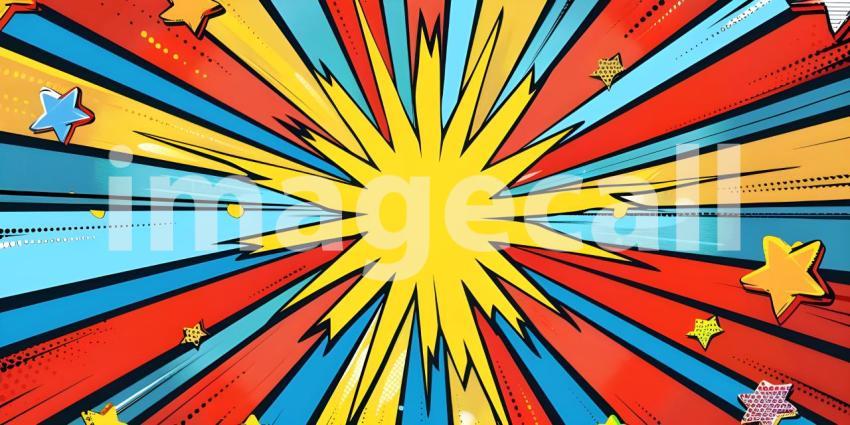 Comic book pop art strip radial background - Ai Generated