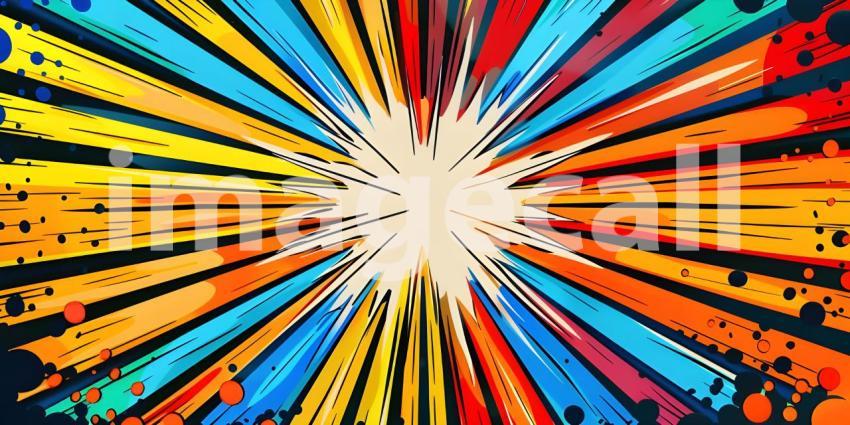 Comic book pop art strip radial background - Ai Generated