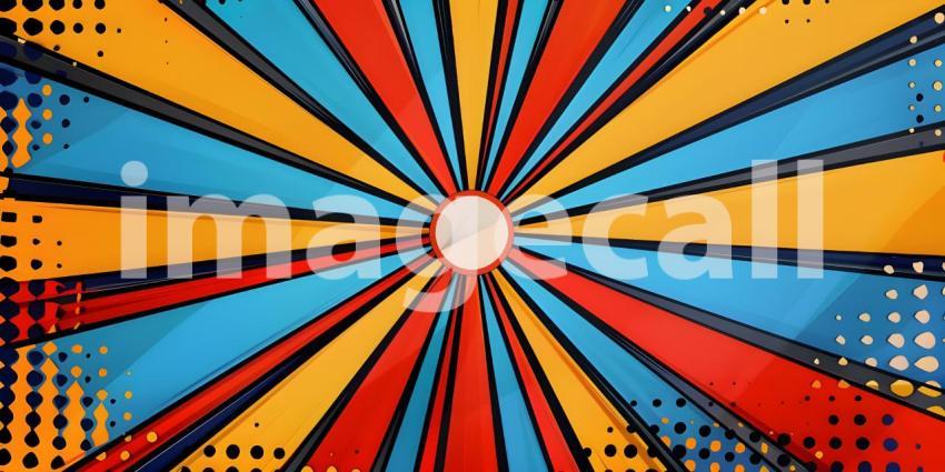 Comic book pop art strip radial background - Ai Generated