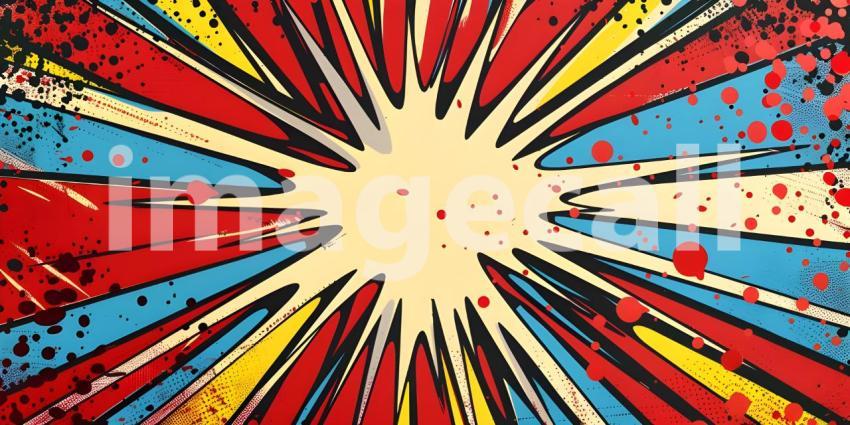 Comic book pop art strip radial background - Ai Generated