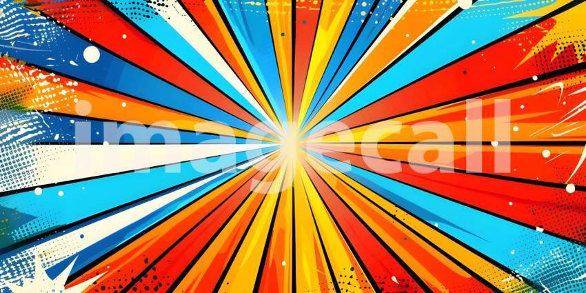 Comic book pop art strip radial background - Ai Generated