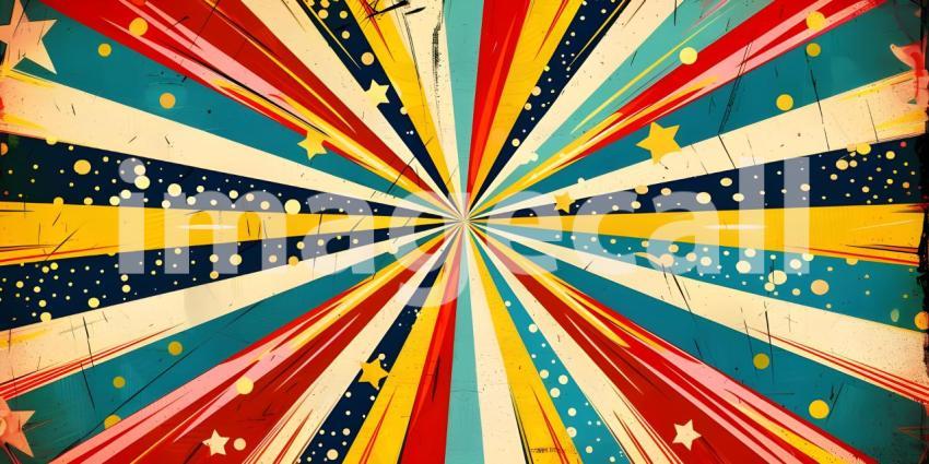 Comic book pop art strip radial background - Ai Generated
