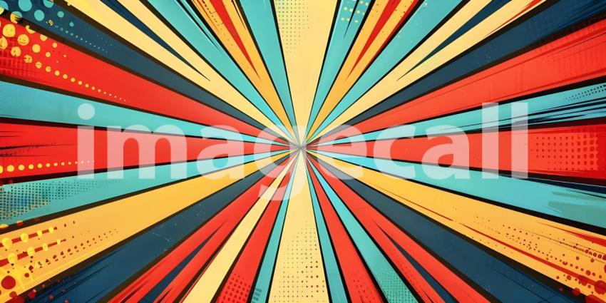 Comic book pop art strip radial background - Ai Generated