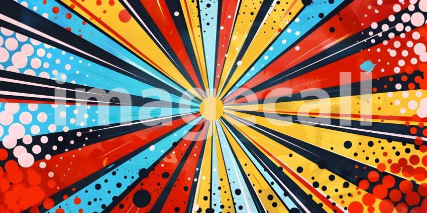 Comic book pop art strip radial background - Ai Generated
