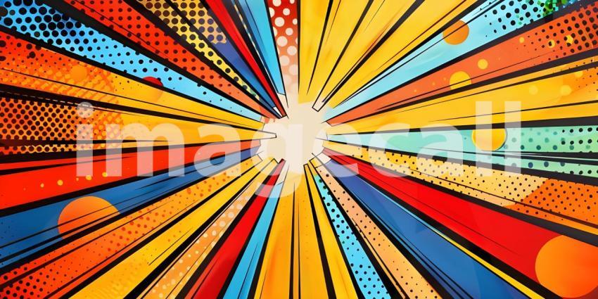 Comic book pop art strip radial background - Ai Generated