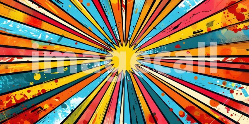 Comic book pop art strip radial background - Ai Generated