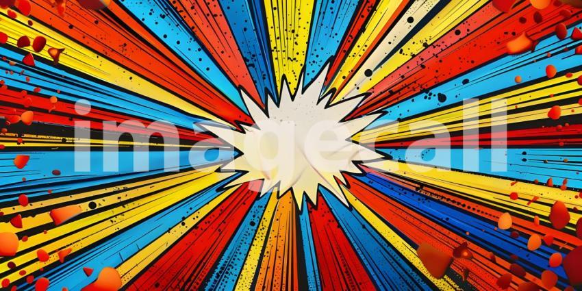 Comic book pop art strip radial background - Ai Generated