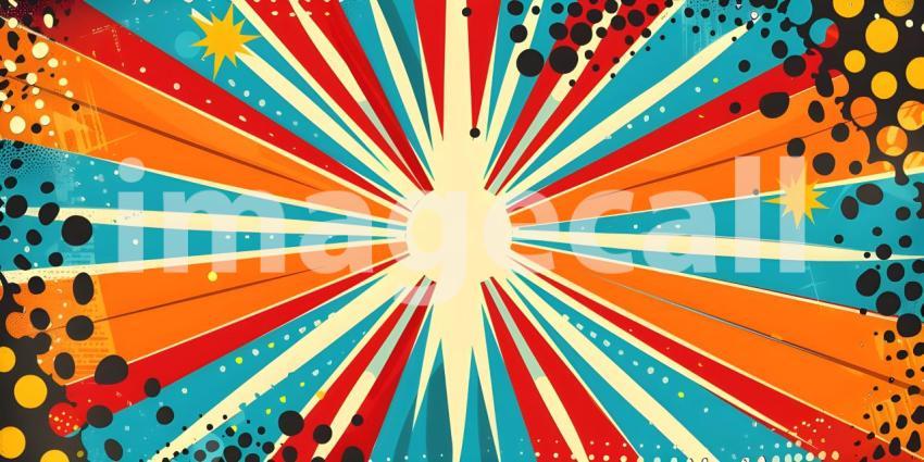 Comic book pop art strip radial background - Ai Generated