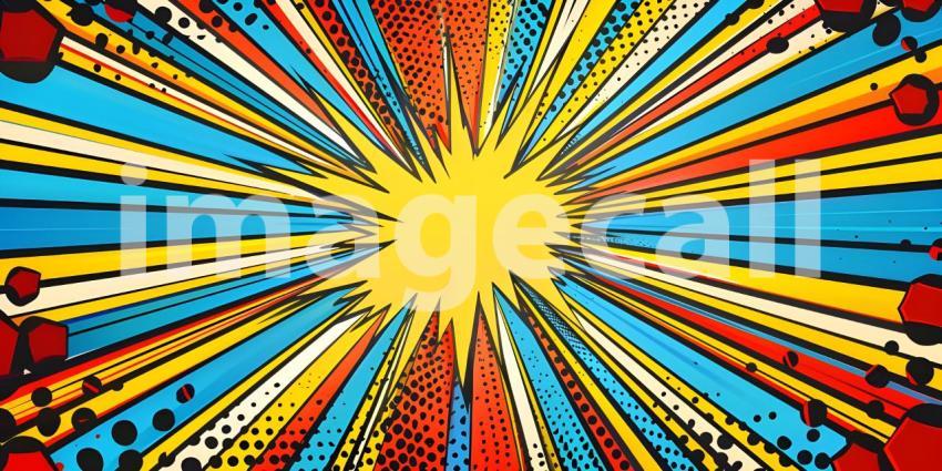 Comic book pop art strip radial background - Ai Generated