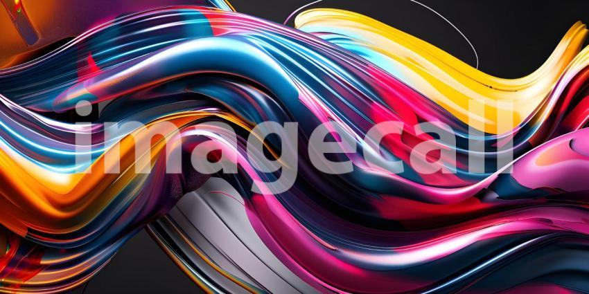 Abstract Colorful Wavy background with spectrum - Ai Generated