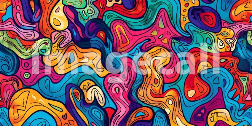 Cute doodle seamless pattern background - Ai Generated