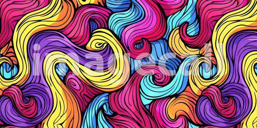 Cute doodle seamless pattern background - Ai Generated