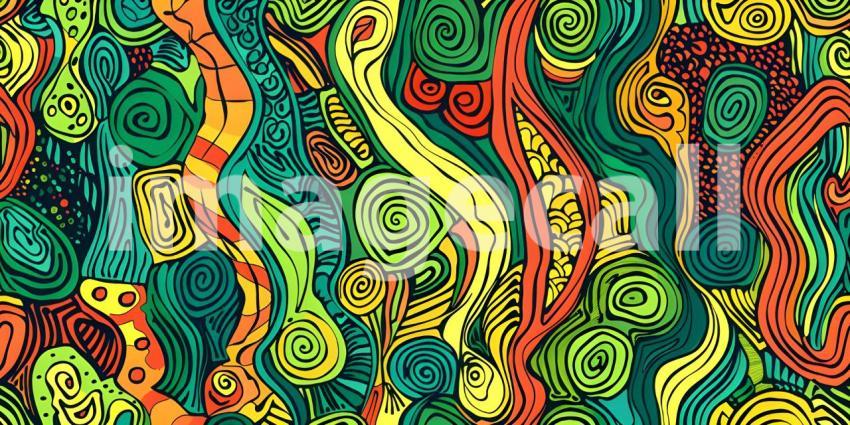 Cute doodle seamless pattern background - Ai Generated