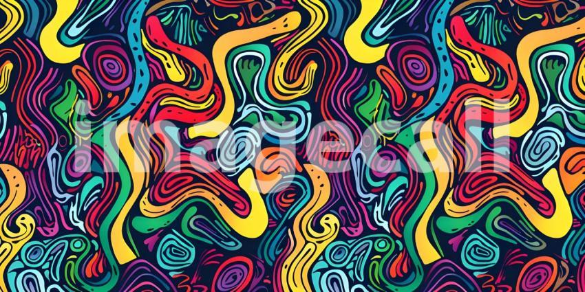 Cute doodle seamless pattern background - Ai Generated