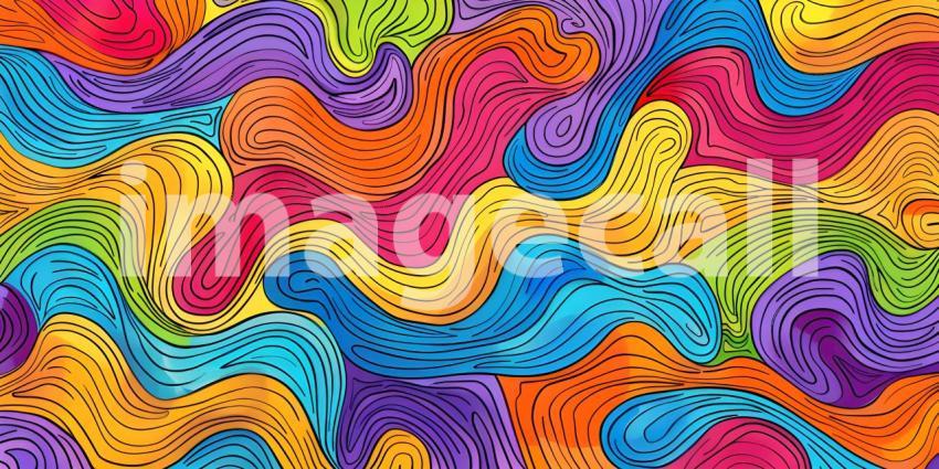 Cute doodle seamless pattern background - Ai Generated